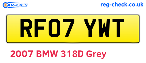 RF07YWT are the vehicle registration plates.
