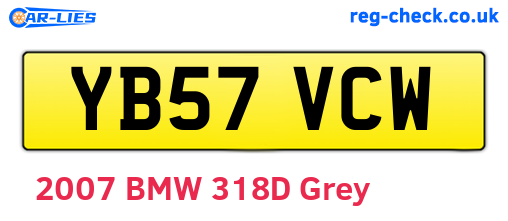 YB57VCW are the vehicle registration plates.