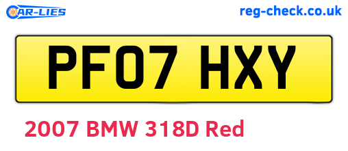 PF07HXY are the vehicle registration plates.