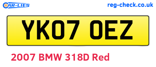 YK07OEZ are the vehicle registration plates.