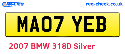 MA07YEB are the vehicle registration plates.