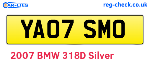 YA07SMO are the vehicle registration plates.