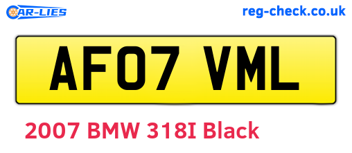 AF07VML are the vehicle registration plates.