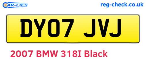DY07JVJ are the vehicle registration plates.