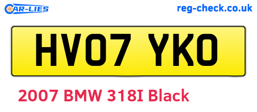 HV07YKO are the vehicle registration plates.