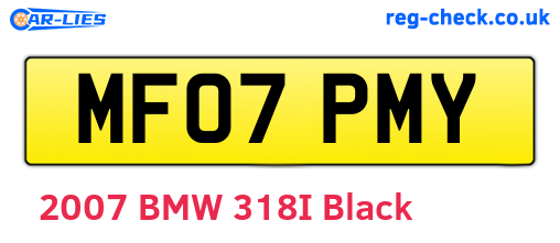 MF07PMY are the vehicle registration plates.