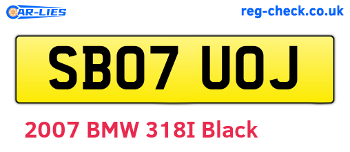 SB07UOJ are the vehicle registration plates.