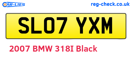 SL07YXM are the vehicle registration plates.