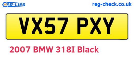 VX57PXY are the vehicle registration plates.
