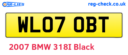 WL07OBT are the vehicle registration plates.