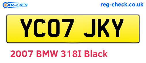 YC07JKY are the vehicle registration plates.
