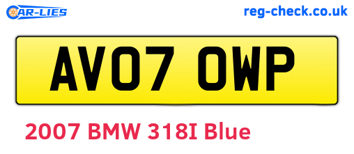 AV07OWP are the vehicle registration plates.