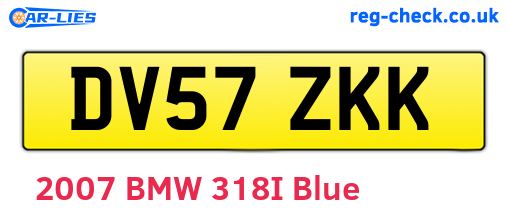 DV57ZKK are the vehicle registration plates.