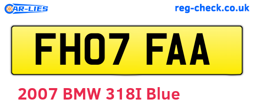 FH07FAA are the vehicle registration plates.