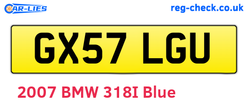 GX57LGU are the vehicle registration plates.