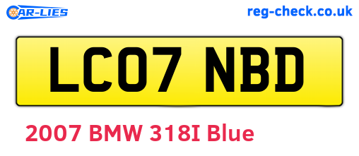 LC07NBD are the vehicle registration plates.