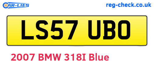LS57UBO are the vehicle registration plates.