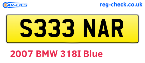 S333NAR are the vehicle registration plates.