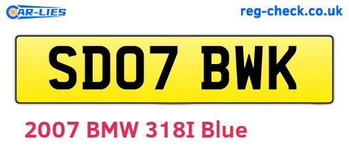 SD07BWK are the vehicle registration plates.