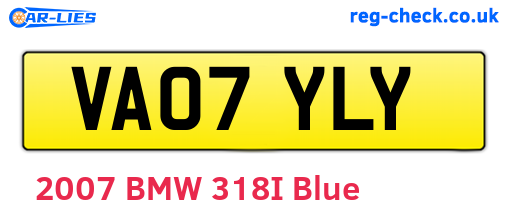 VA07YLY are the vehicle registration plates.