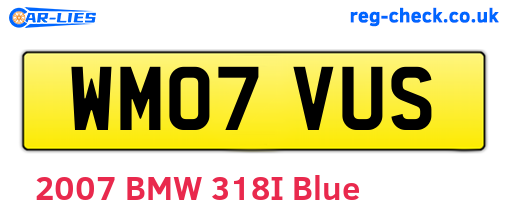 WM07VUS are the vehicle registration plates.