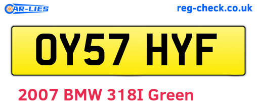 OY57HYF are the vehicle registration plates.
