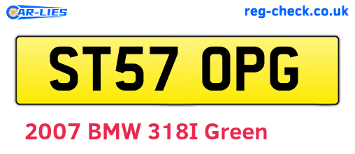 ST57OPG are the vehicle registration plates.