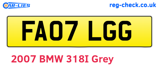 FA07LGG are the vehicle registration plates.