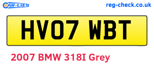 HV07WBT are the vehicle registration plates.