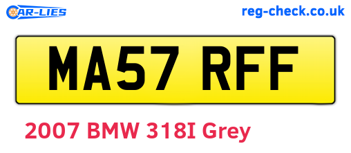 MA57RFF are the vehicle registration plates.