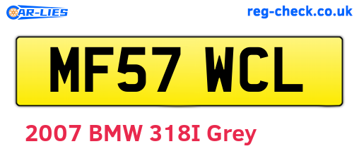 MF57WCL are the vehicle registration plates.