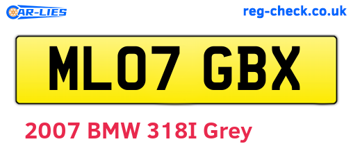 ML07GBX are the vehicle registration plates.
