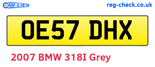 OE57DHX are the vehicle registration plates.