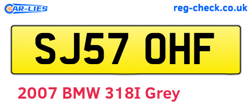 SJ57OHF are the vehicle registration plates.