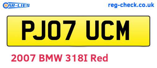 PJ07UCM are the vehicle registration plates.