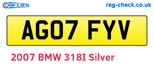 AG07FYV are the vehicle registration plates.