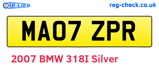MA07ZPR are the vehicle registration plates.