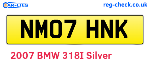 NM07HNK are the vehicle registration plates.
