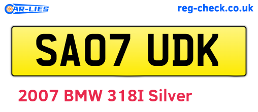 SA07UDK are the vehicle registration plates.