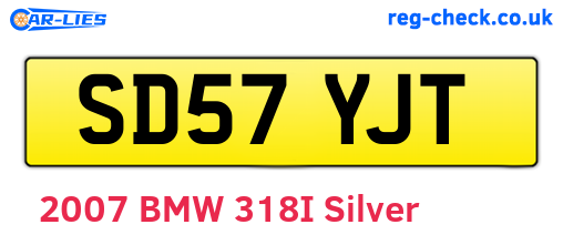 SD57YJT are the vehicle registration plates.
