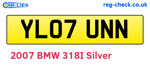 YL07UNN are the vehicle registration plates.
