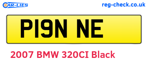 P19NNE are the vehicle registration plates.