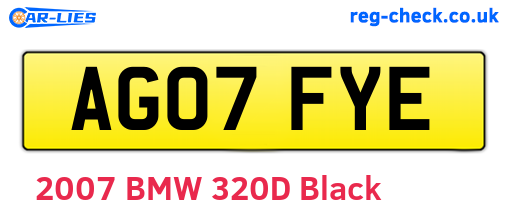 AG07FYE are the vehicle registration plates.
