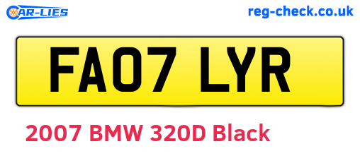 FA07LYR are the vehicle registration plates.