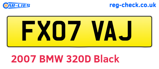 FX07VAJ are the vehicle registration plates.