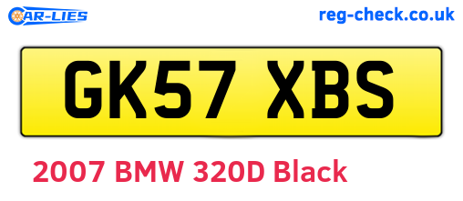 GK57XBS are the vehicle registration plates.