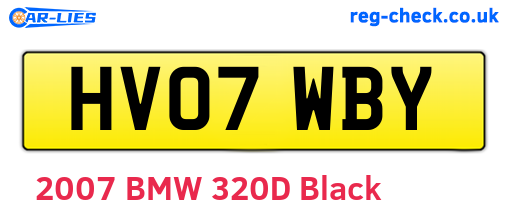 HV07WBY are the vehicle registration plates.
