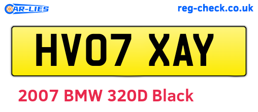 HV07XAY are the vehicle registration plates.