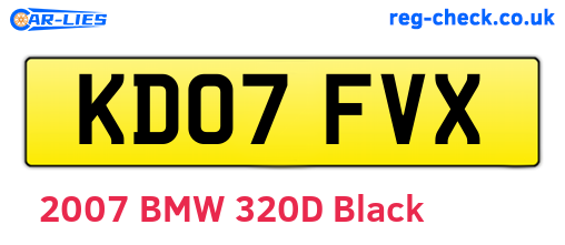 KD07FVX are the vehicle registration plates.