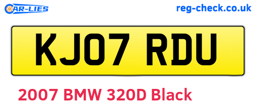 KJ07RDU are the vehicle registration plates.